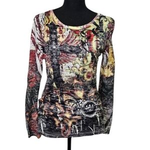 Witness Y2K Graphic Long Sleeve T-Shirt 50% Cotton 50% Polyester Size XL